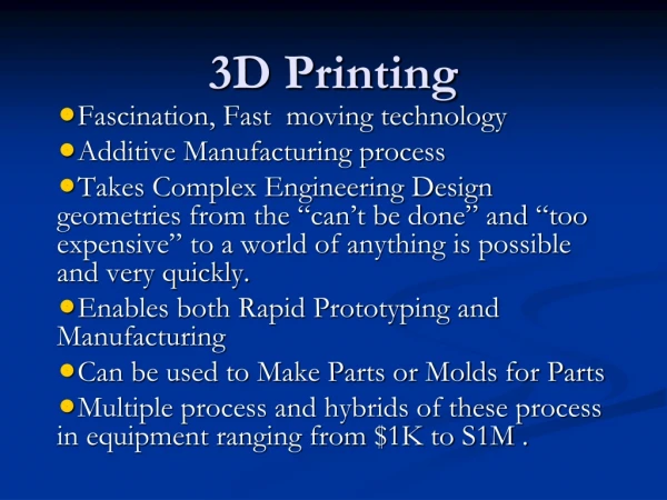 PPT - 3D Printing: Build Your Own 3D Printer and Print Your Own 3D ...