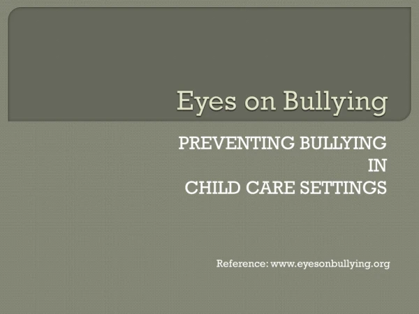 Eyes on Bullying