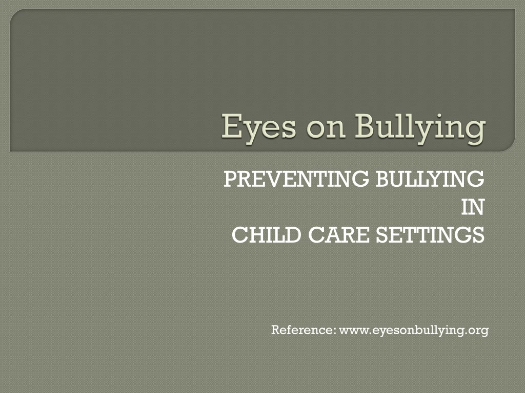 eyes on bullying