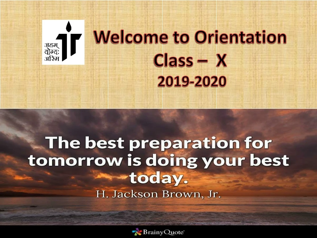 welcome to orientation class x 2019 2020