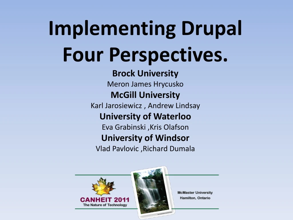 implementing drupal four perspectives brock