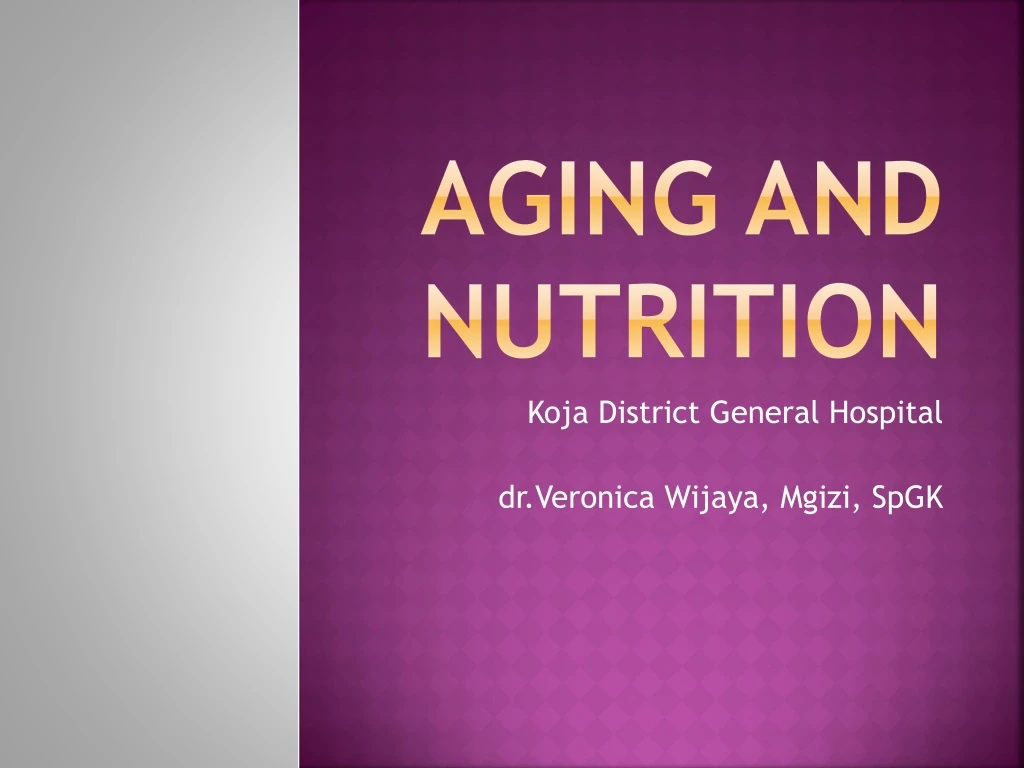 aging and nutrition