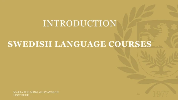 Introduction Swedish language courses