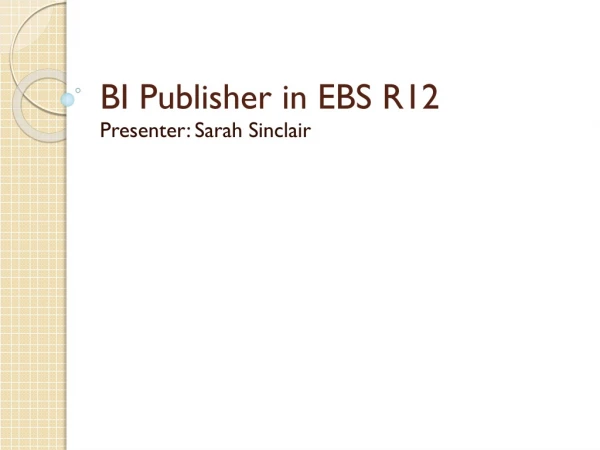 BI Publisher in EBS R12