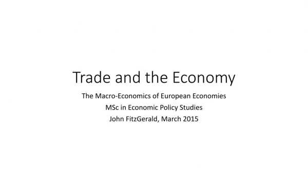 Trade and the Economy