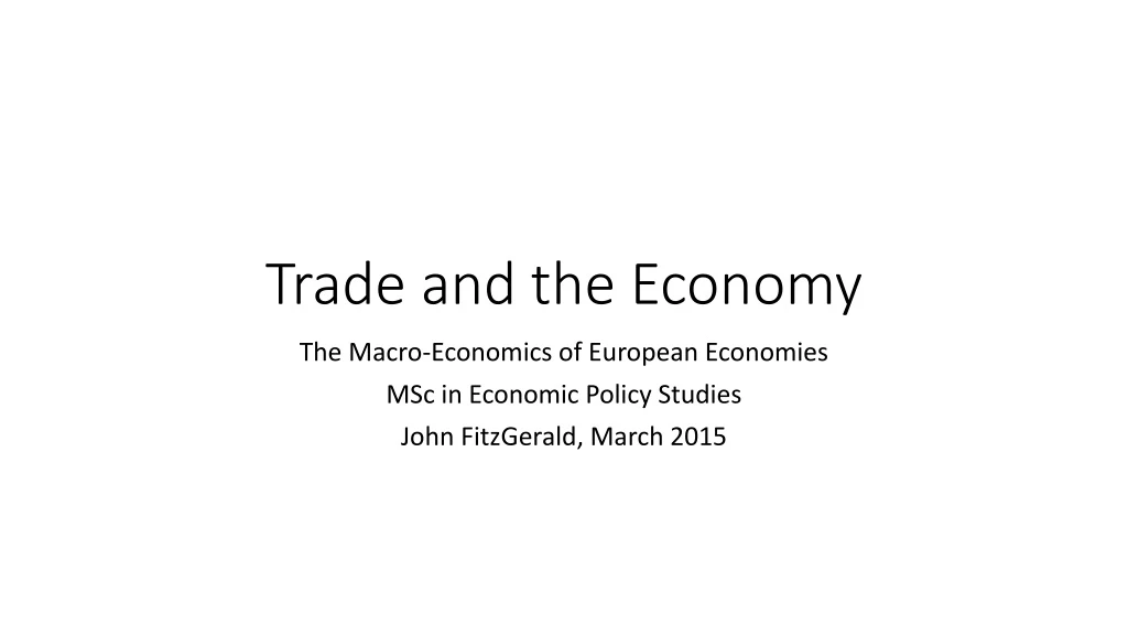 trade and the economy