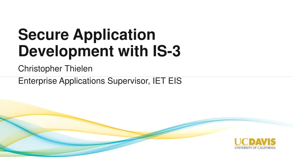 secure application development with is 3