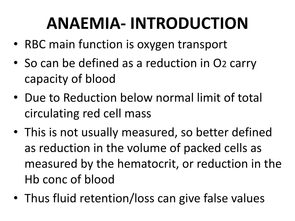 anaemia introduction