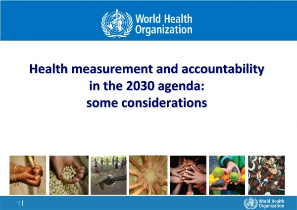 Health measurement and accountability in the 2030 agenda: some considerations