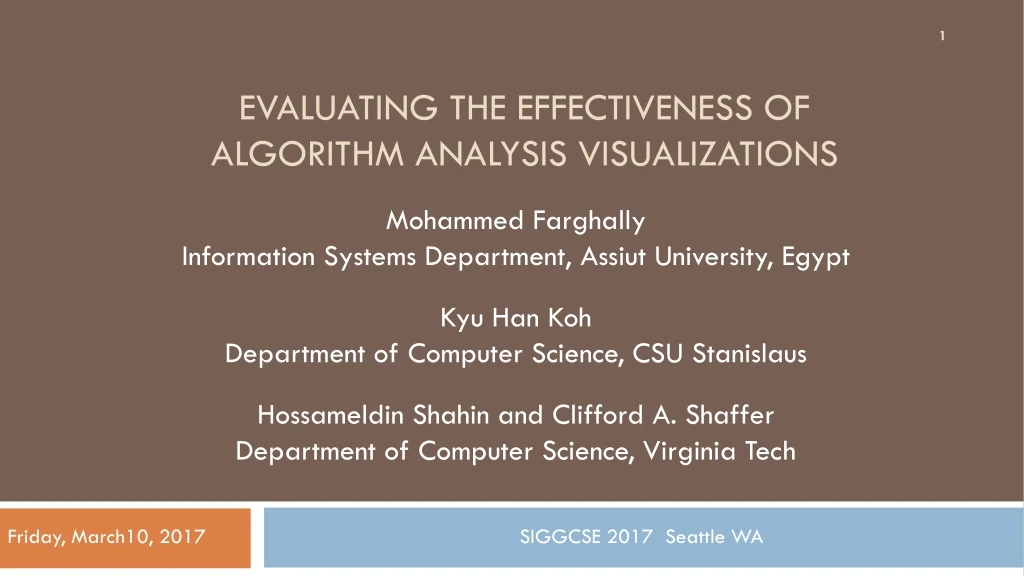 evaluating the effectiveness of algorithm analysis visualizations