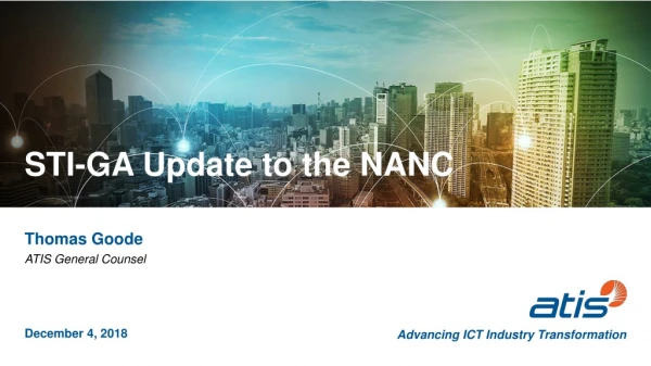 STI-GA Update to the NANC