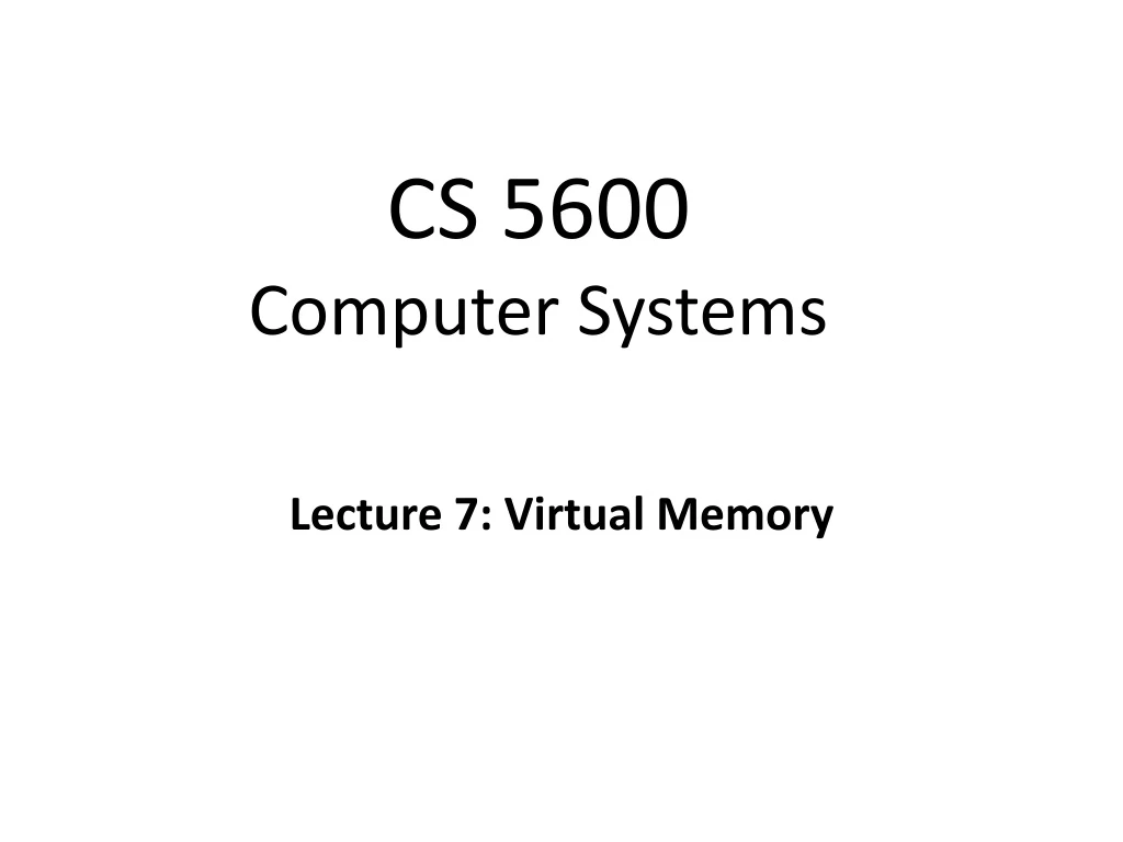 cs 5600 computer systems