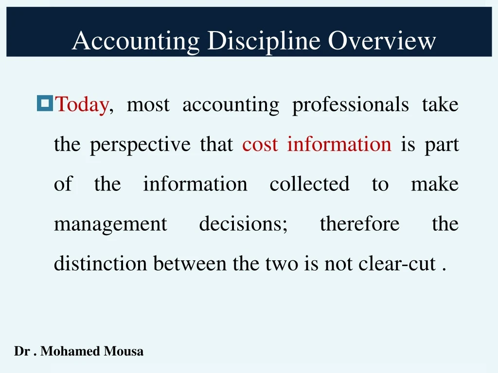 accounting discipline overview