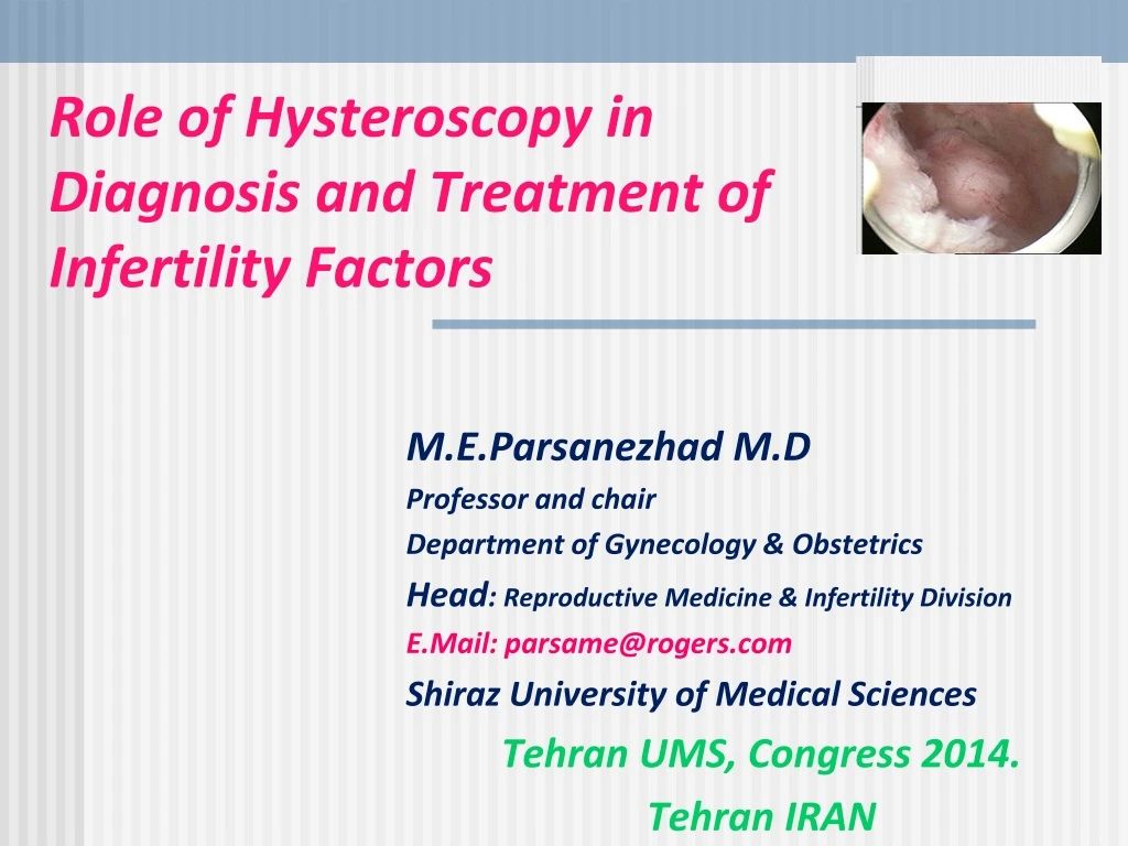 role of hysteroscopy in diagnosis and treatment of infertility factors