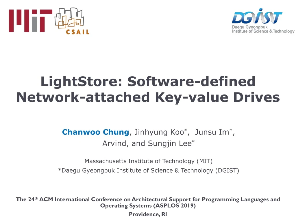 lightstore software defined network attached key value drives