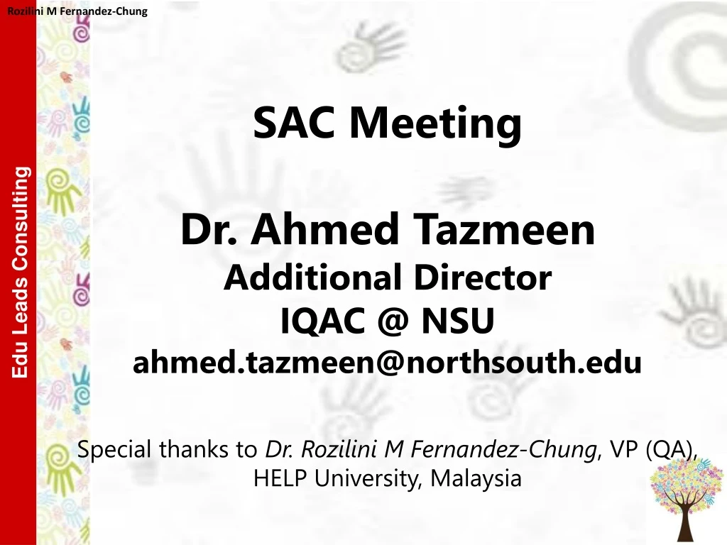 sac meeting dr ahmed tazmeen additional director