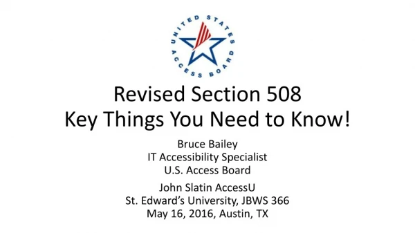 Revised Section 508 Key Things You Need to Know!