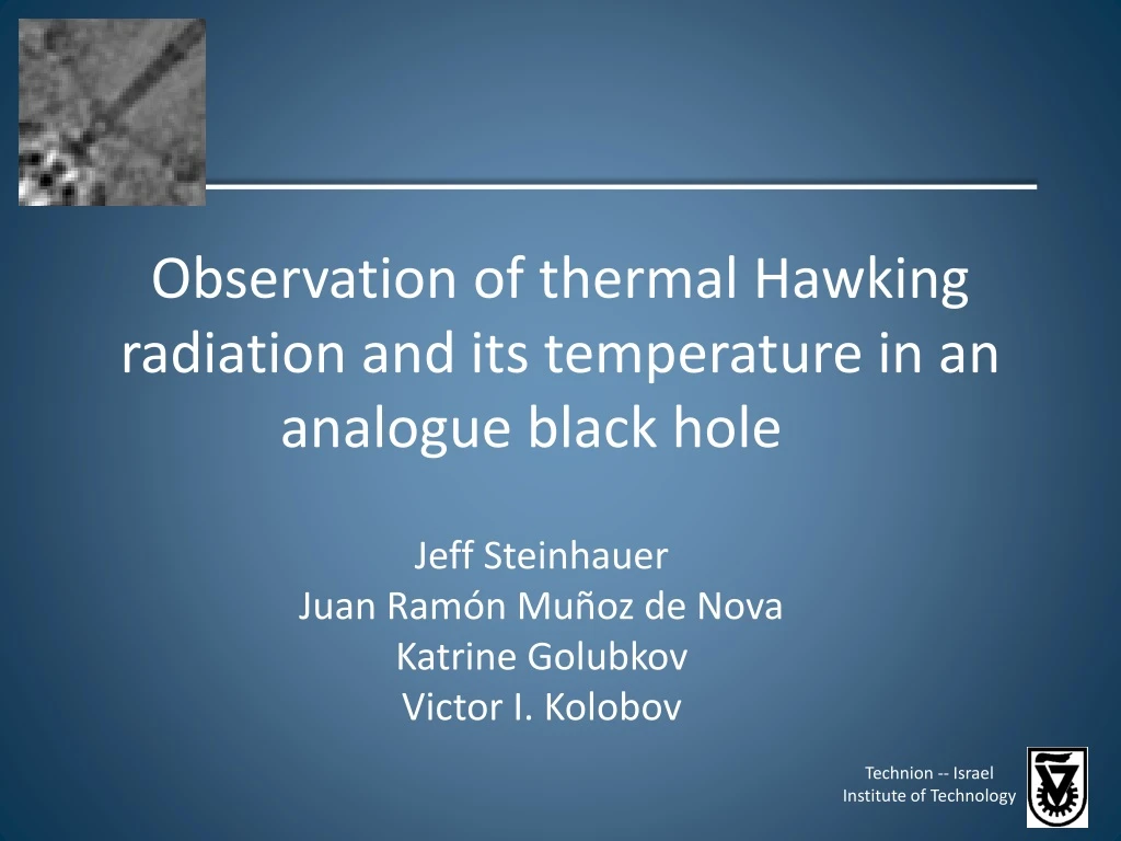 observation of thermal hawking radiation and its temperature in an analogue black hole