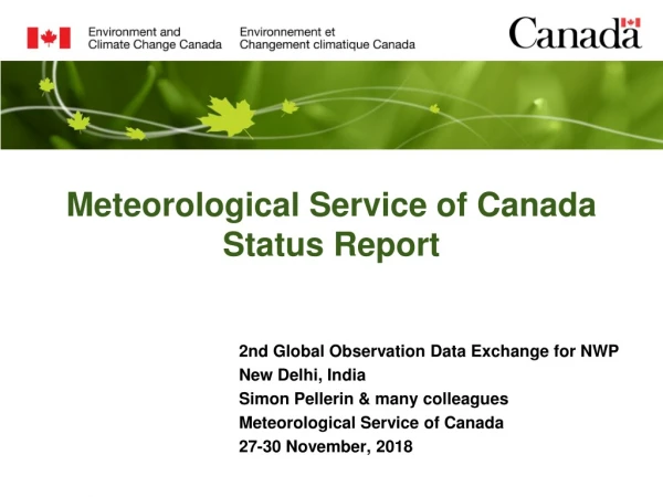 Meteorological Service of Canada Status Report