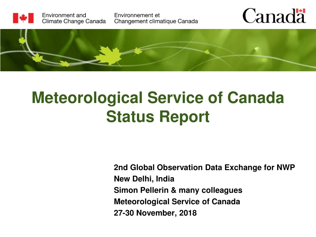 meteorological service of canada status report