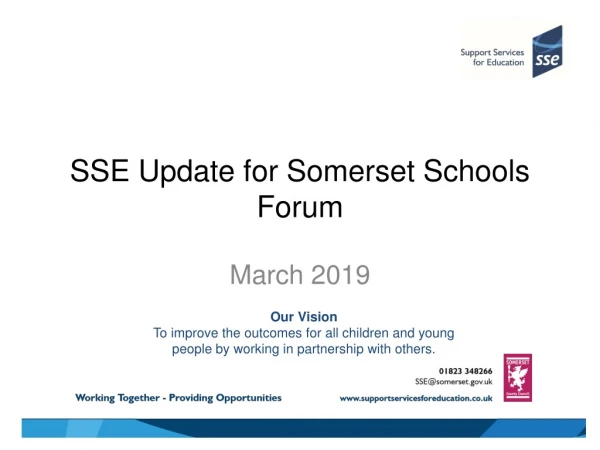 SSE Update for Somerset Schools Forum