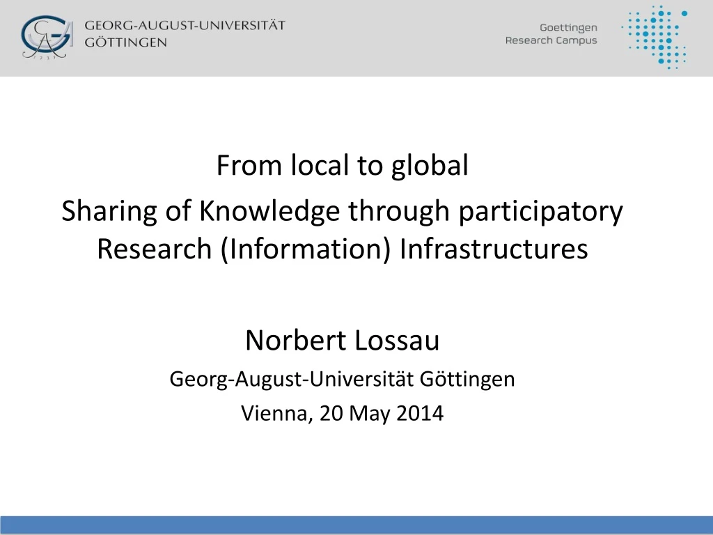 from local to global sharing of knowledge through
