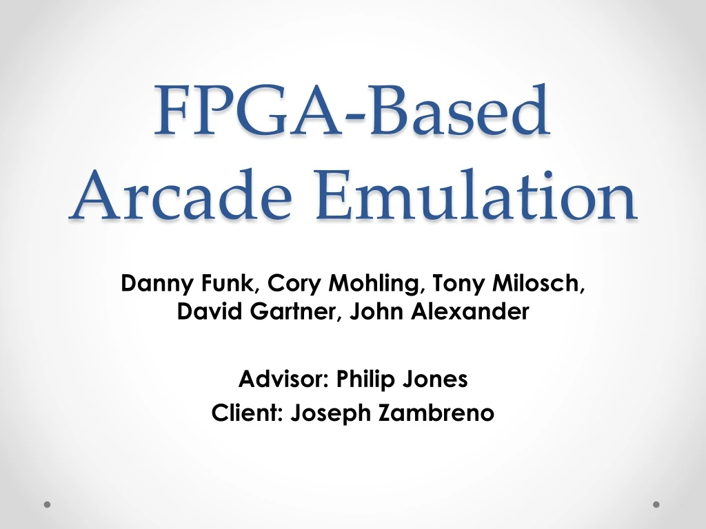 fpga based arcade emulation
