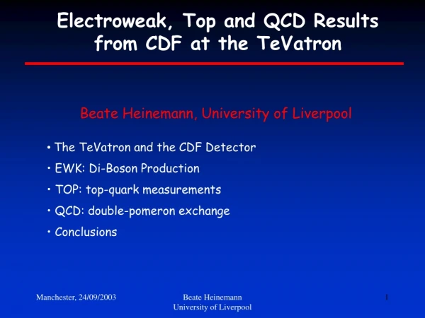 Electroweak, Top and QCD Results from CDF at the TeVatron