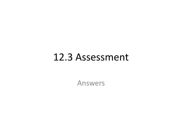 12.3 Assessment