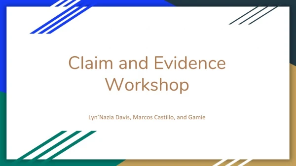 Claim and Evidence Workshop