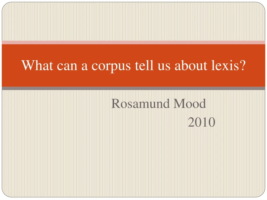 what can a corpus tell us about lexis
