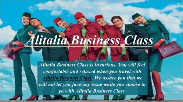 Book Alitalia Business Class at an affordable Price