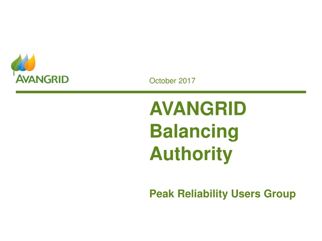 avangrid balancing authority peak reliability users group