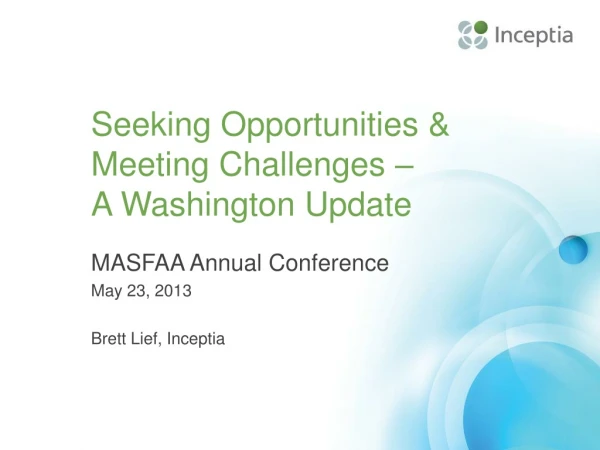 Seeking Opportunities &amp; Meeting Challenges – A Washington Update