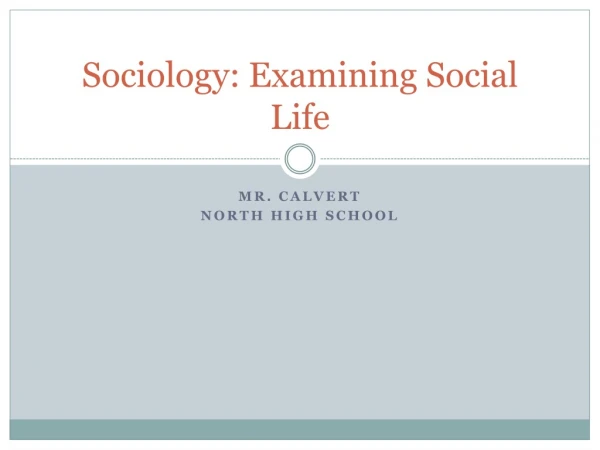 Sociology: Examining Social Life