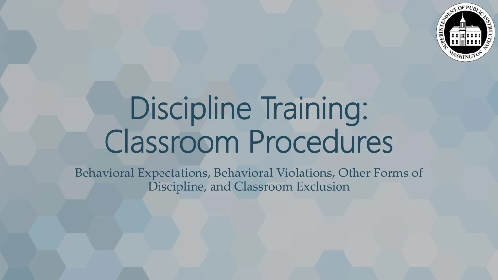 discipline training classroom procedures
