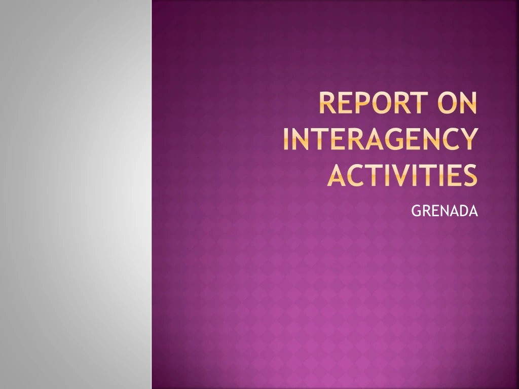 report on interagency activities