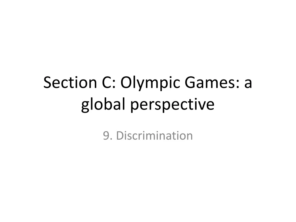 section c olympic games a global perspective