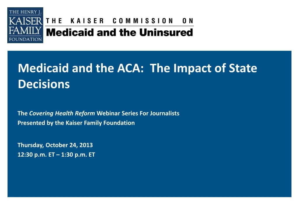 medicaid and the aca the impact of state decisions