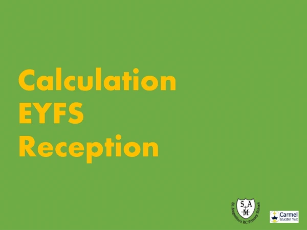 Calculation EYFS Reception