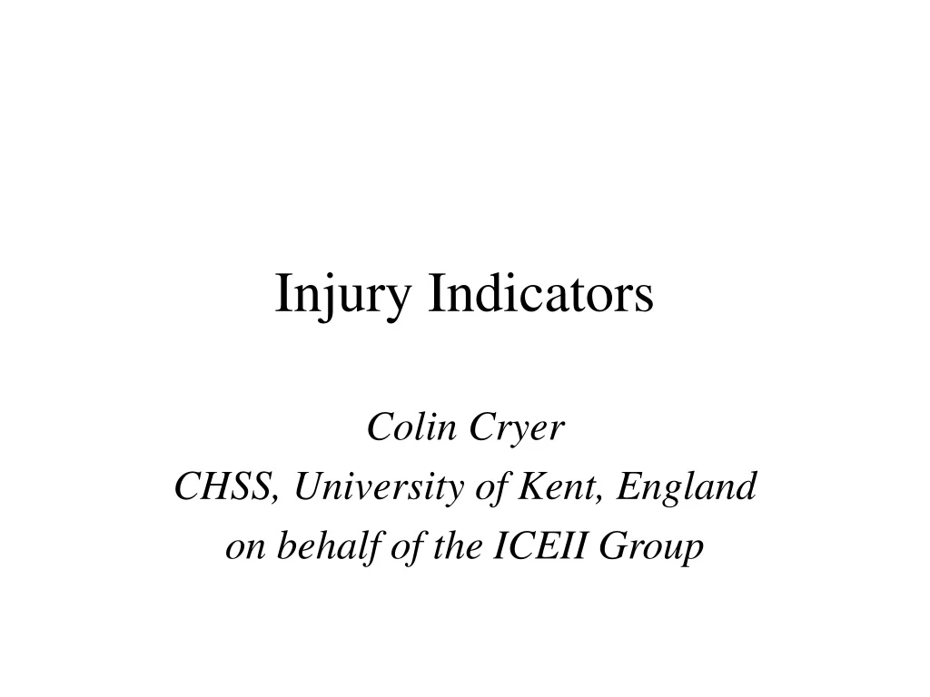 injury indicators
