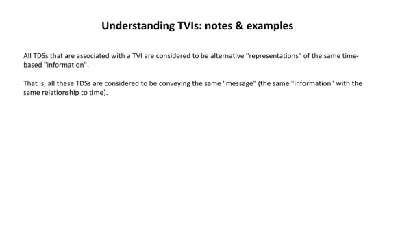 Understanding TVIs: notes &amp; examples