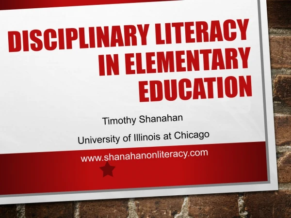 Disciplinary literacy in elementary education