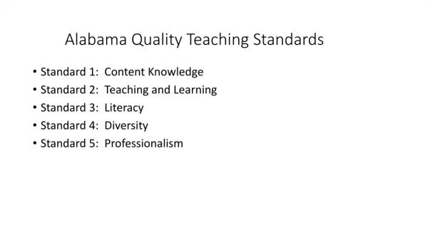Alabama Quality Teaching Standards