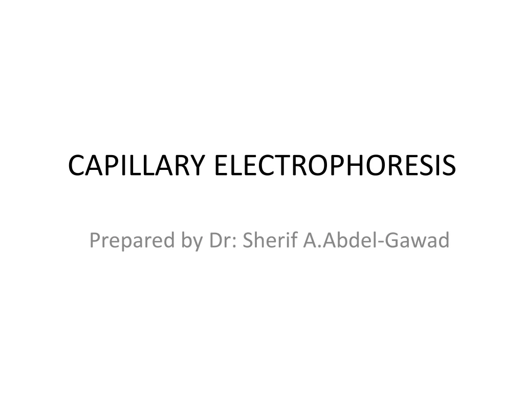 capillary electrophoresis