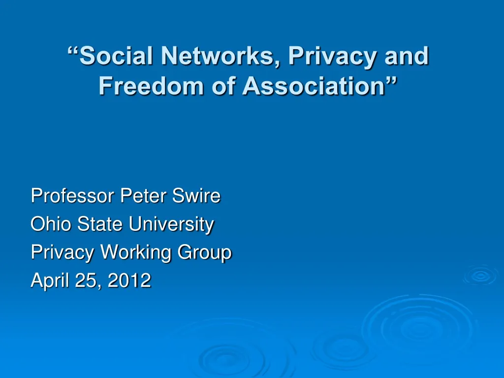 social networks privacy and freedom of association
