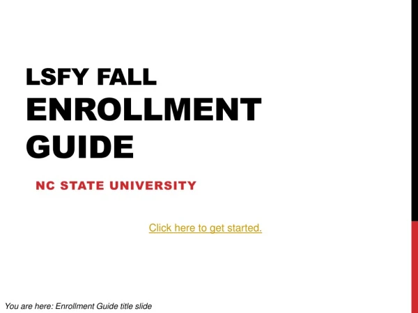 LSFY Fall Enrollment Guide