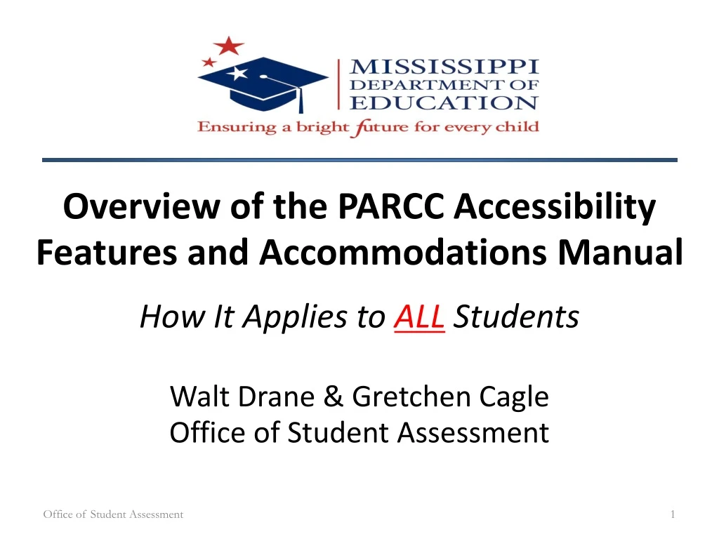 overview of the parcc accessibility features