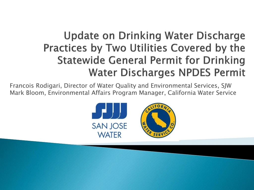 update on drinking water discharge practices
