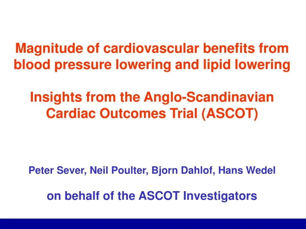 magnitude of cardiovascular benefits from blood